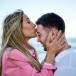 Romantic couple enjoying the beach